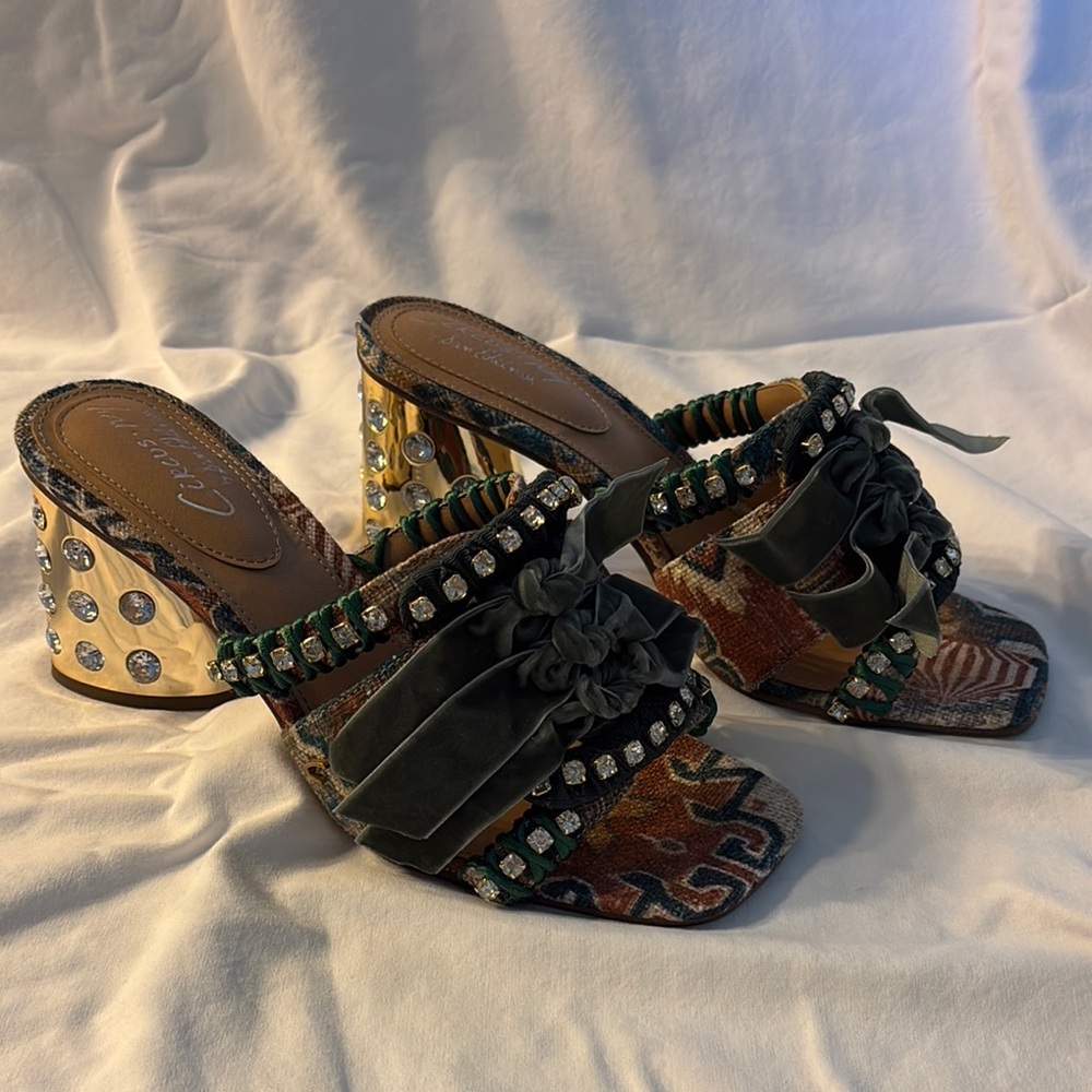 Circus by Sam Edelman Embellished Velvet Mules with Rhinestones